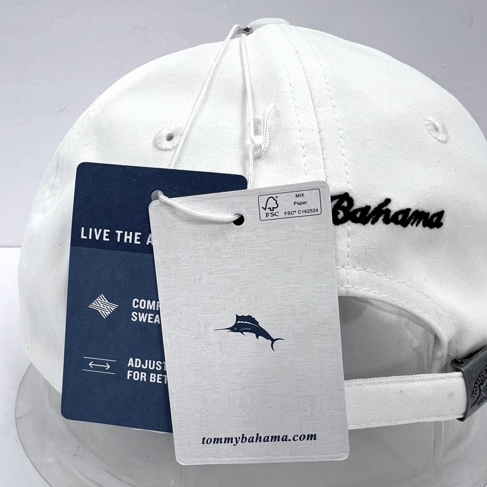 TOMMY BAHAMA CAP HAT, WHITE, BAJA MARGARITA RECIPE INSIDE, LOGO IS EMBROIDERED - Picture 12 of 13